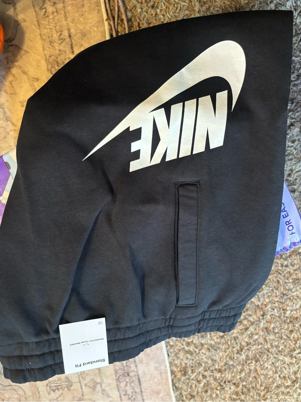 Nike Kids' Black White Fleece Joggers